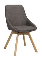 Rowico Home Alison tuoli tummanharmaa mikrokuitu/tammijalat